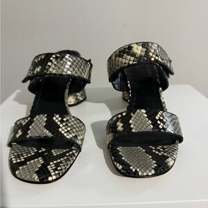 Made in Italy snake embossed leather sandals NEW